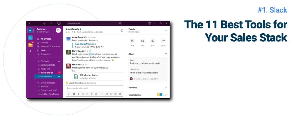 the 11 best tools for your sales stack slack