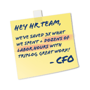message from cfo to hr team about triplog