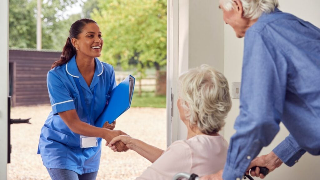homecare provider visiting patient