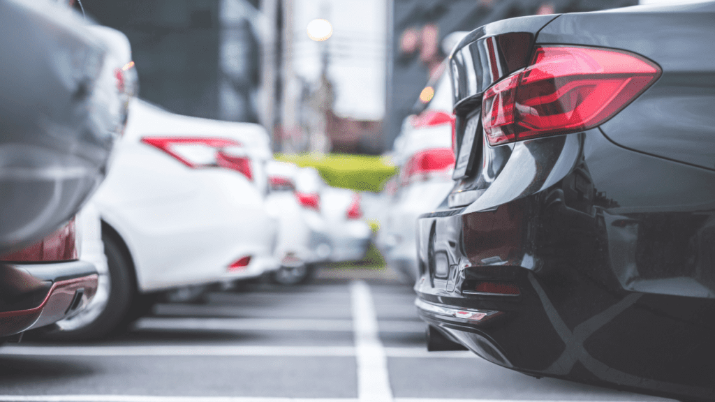 cars parked photo of bumpers