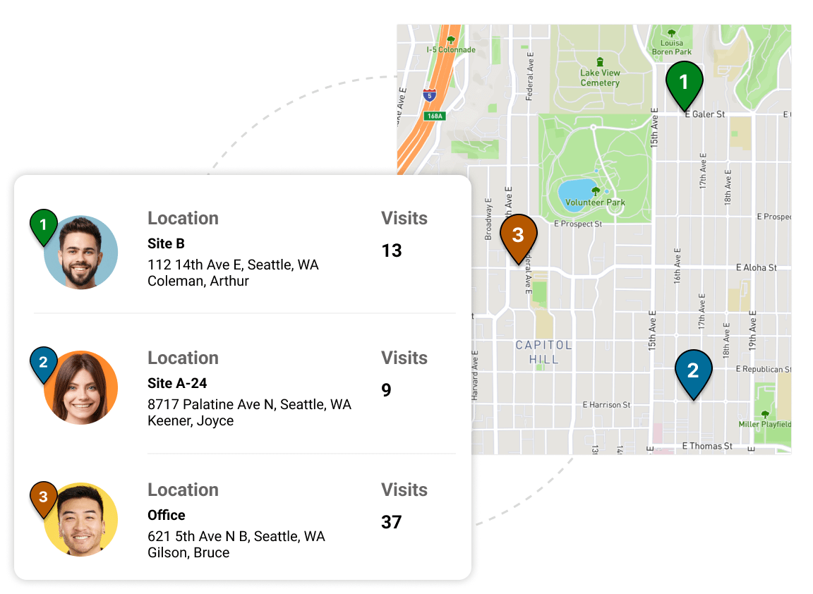 triplog employee location map feature